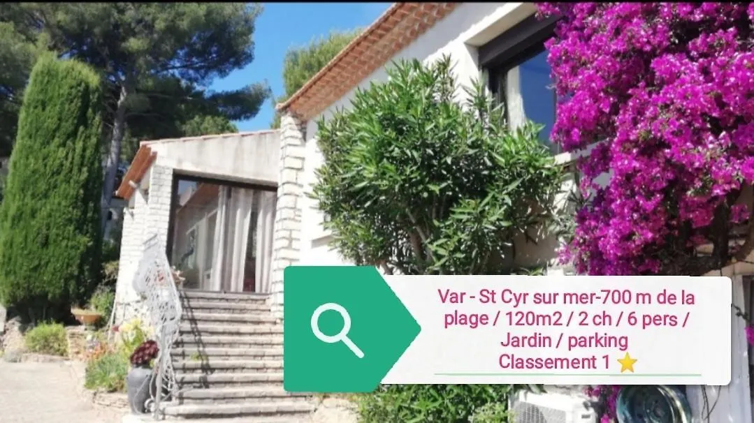 Maison Familiale Jardin Parking, 10 Min Plage, 1* Saint-Cyr-sur-Mer